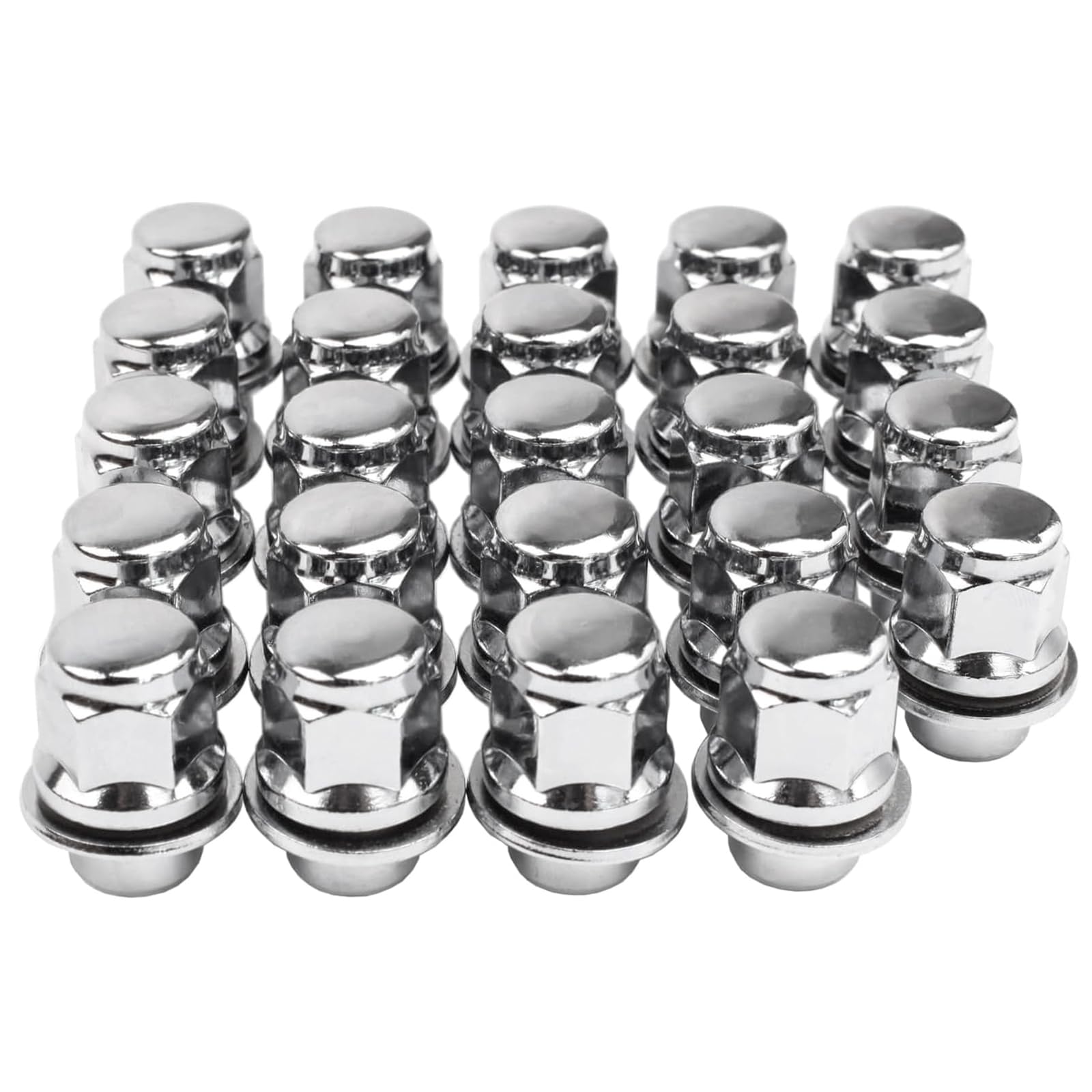 Photo 1 of 12x1.5 Lug Nuts 20 Pcs Chrome Closed End Mag Style Lug Nuts with Washer 13/16" (21mm) Hex Compatible with Toyota Camry/Corolla/Tacoma Lexus