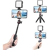 ULANZI Smartphone Vlogging Kit with Adjustable Handle Grip, Mini Tripod, Dimmable LED Light - YouTube, Tik Tok, Vlogging Equi
