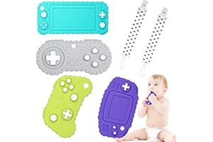 Chuya Baby Teether Toys,Remote Teething Toys Chew Toy for Babies 3-12 Months(4 Pack),Silicone Baby Teething Toys for Infant Toddlers, BPA-Free, Game Controller Toy