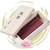 Hasegawa 蓮香 Japanese Smokeless Lotus Incense - 30 Sticks, 15-17 Min Burn, Premium Blend of Camphor, Lotus, and Bergamot, Sweet & Sophisticated Aroma for Relaxation and Meditation