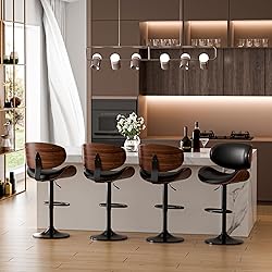 Aowos Bar Stools Set of 2, Adjustable Swivel