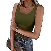 ANRABESS Womens Sleeveless Scoop Neck Tank Top Ribbed Fitted Summer Basic Slim Cute Tops 2026