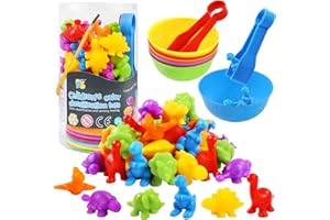 RAEQKS Counting Sorting Toys Matching Stacking Toys with Bowls Preschool Learning Activities for Math Color Sorting Educational Sensory Montessori STEM Toy Sets for Kids Aged 3+ Years Old Boys Girls