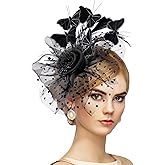 Zinniday Butterfly Derby Hat 2025 - Classic Tea Party Hats with Hair Clip, 1920s 50s Fascinators for Lady Woman