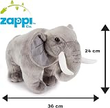 Zappi Co Plush Elephant - Soft Cuddly Safari Toy for Kids 36cm view 6