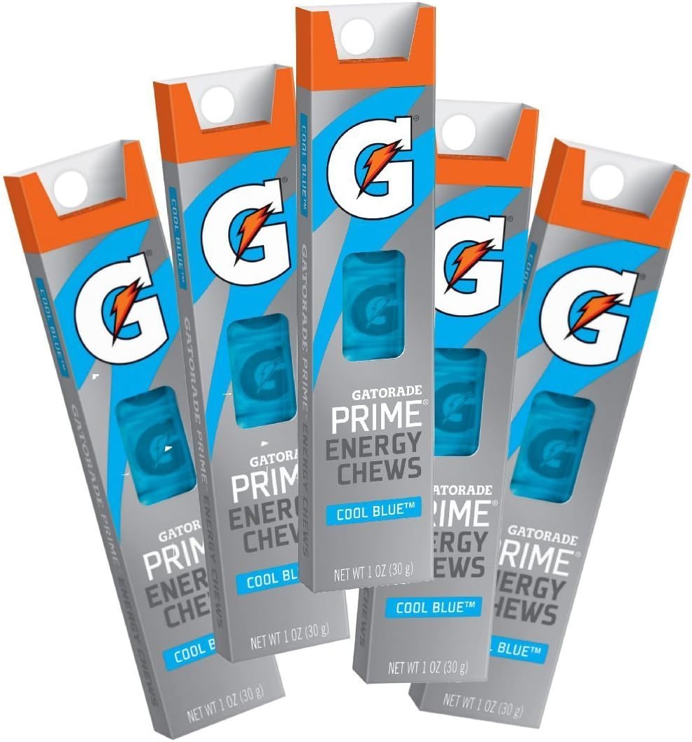 Gatorade Prime Cool Blue Energy Chews5 (6 Count) Packs Amazon.ca Grocery