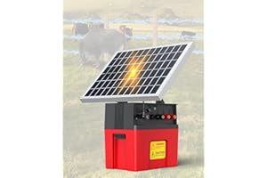 EPOIFY Solar Electric Fence Charger with Built-in Siren Alarm, 1.2 Joule Energizer & 12000mAh Battery, 10W Solar Panel Covers up to 20 Miles, Ideal for Livestock, Cattle, Poultry, Horses, Farm Use