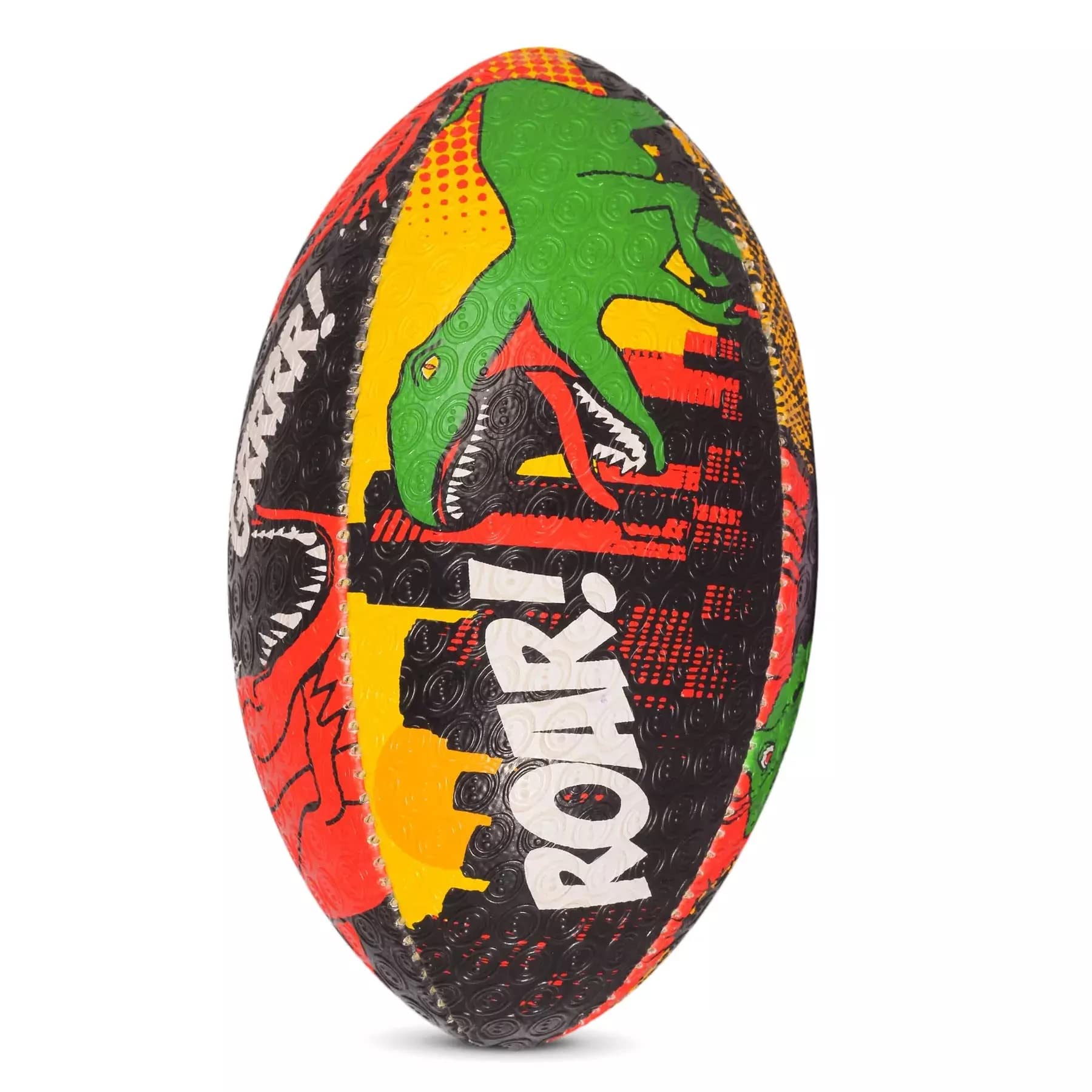 Optimum Rugby Ball - Balanced and Responsive for Accurate Handling and Kicking of Top-Performing Rugby Balls - Perfect for Training and Gameplay - 2-Ply 410g Ball - Dino City - Size 4 — image 1