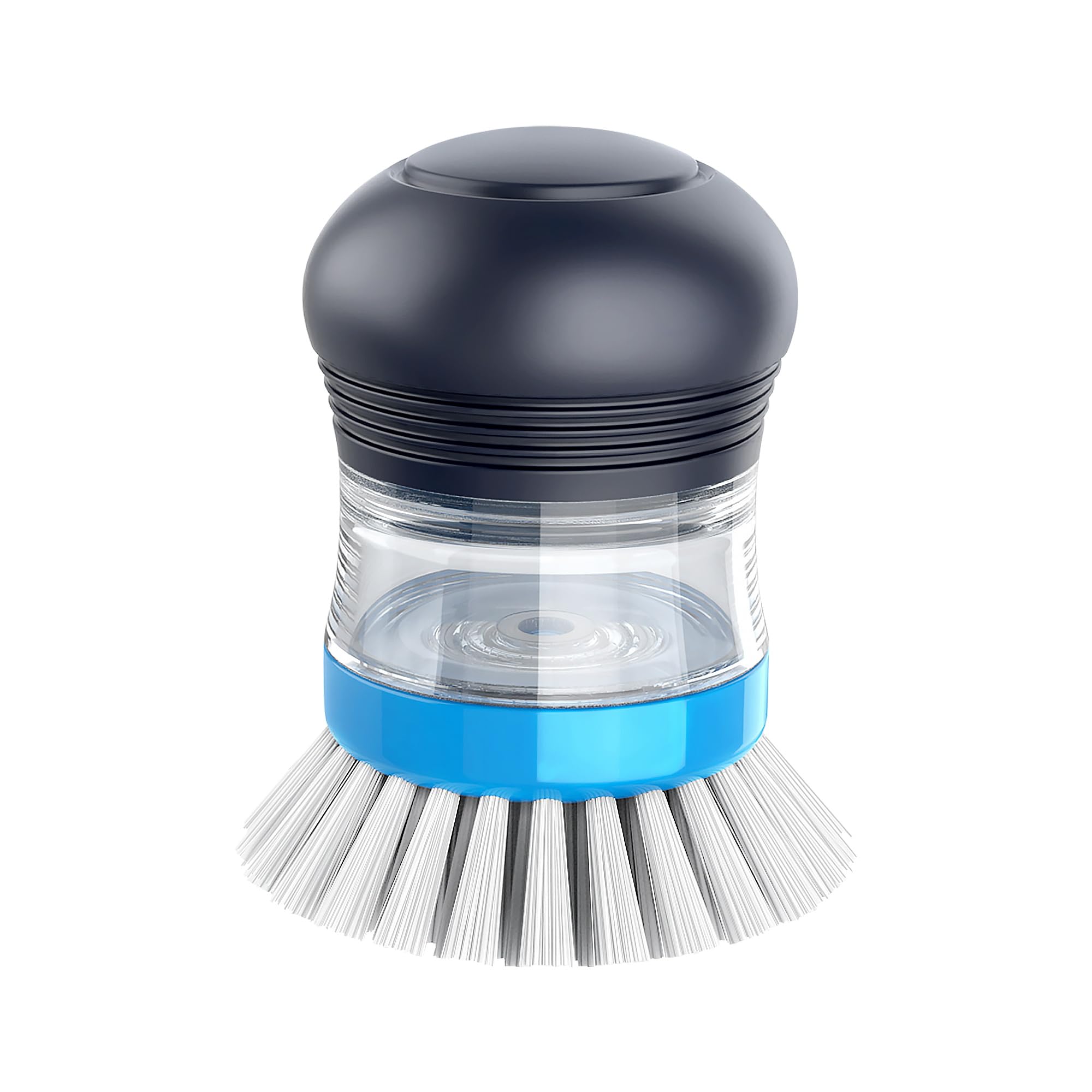 Photo 1 of MR.SIGA Soap Dispensing Palm Brush, Kitchen Brush for Dish Pot Pan Sink Cleaning, Pack of 1, Navy/Blue