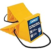 Camco Wheel Chock With Rope For Easy Removal, Helps Keep Your Trailer or RV In Place (Pack of 2), Yellow