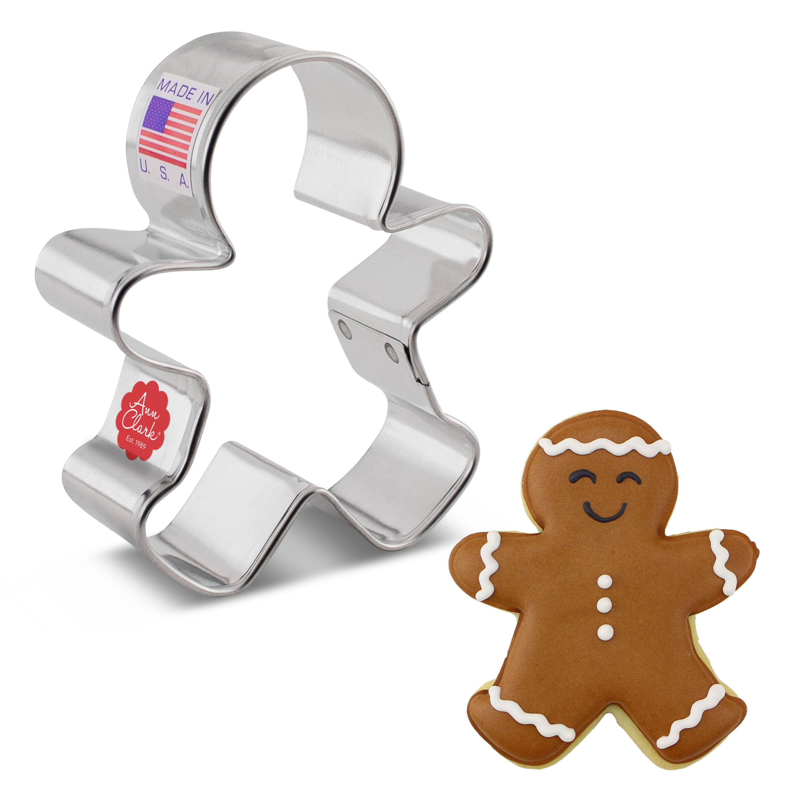 Ann Clark Cookie Cutters Happy Gingerbread Man Cookie Cutter, 7.6 cm