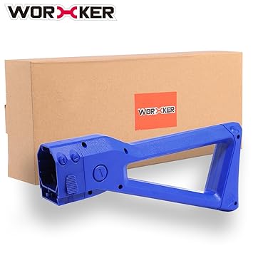 Schulterstütze, Vicoki Worker AK-Form ABS Schulter Stock Tail Stock für Nerf N-Streik Elite Serie, Modulus Serie (Blau)