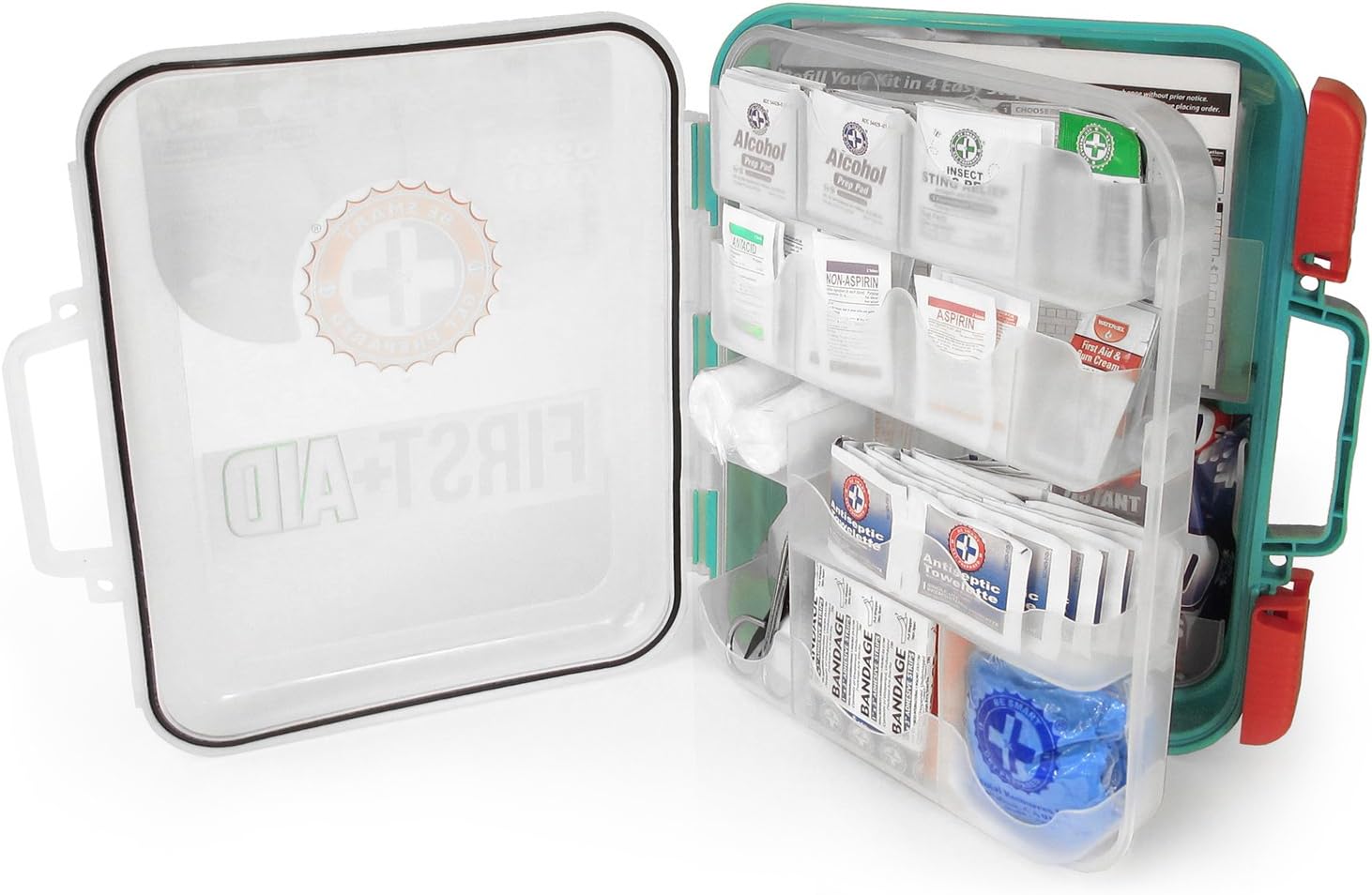 Be Smart Get Prepared - 351 Piece First Aid Kit - Exceeds OSHA ANSI/ISEA Standards for 100 People - Workplace, Home, Car, School, Emergency, Survival, Camping, Hunting, Sports: Health & Personal Care