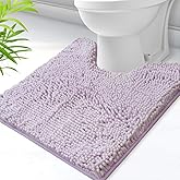 AINAHYVA Toilet Rug U-Shaped,Super Absorbent Chenille Bathroom Rugs and Strong PVC Non-Slip Backing for Toilet RugsU Shaped Washable,Machine Washable,Bath Mats for Bathrooms,20"x 24",Lavender