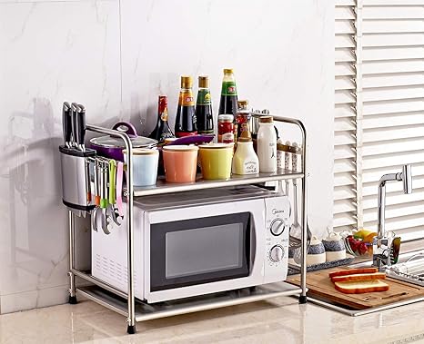 Estante para horno de microondas simple y práctico de acero ...