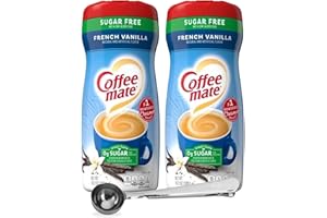 French Vanilla Zero Sugar Powdered Creamer – 10.2 oz Canisters (2-Pack) with Direct Coffee Tea Est 2019 Spoon, Non-Dairy & Gluten-Free