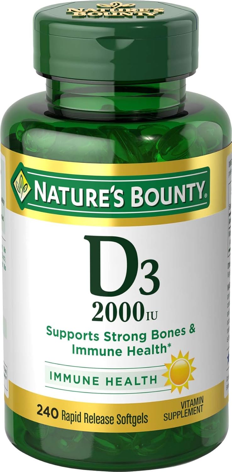 Vitamin D by Nature’s Bounty for immune support. Vitamin D provides immune support and promotes healthy bones. 2000IU, 240 Softgels: Health & Personal Care