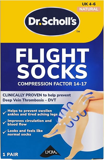 Dr. Scholl's Flight Socks Compression 14-17mmHg Size 4-6 1 Pair