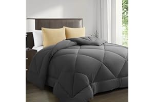 LANELIFE Soft Quilted Down Alternative Comforter Hypoallergenic -Lightweight Box Stitched Comforter 88"x88" Duvet Insert with