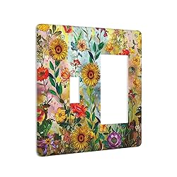 Fall Colorful Sunflower Floral 2 Gang Toggle Rocker