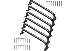 Purife 17 Inch Black Playground Accessories Handles Metal Pack of 6- Playset Handles, Swing Sets Attachment Grab Bars, Kids Hand Grips Monkey Bar for Playhouse, Treehouse, Jungle Gym