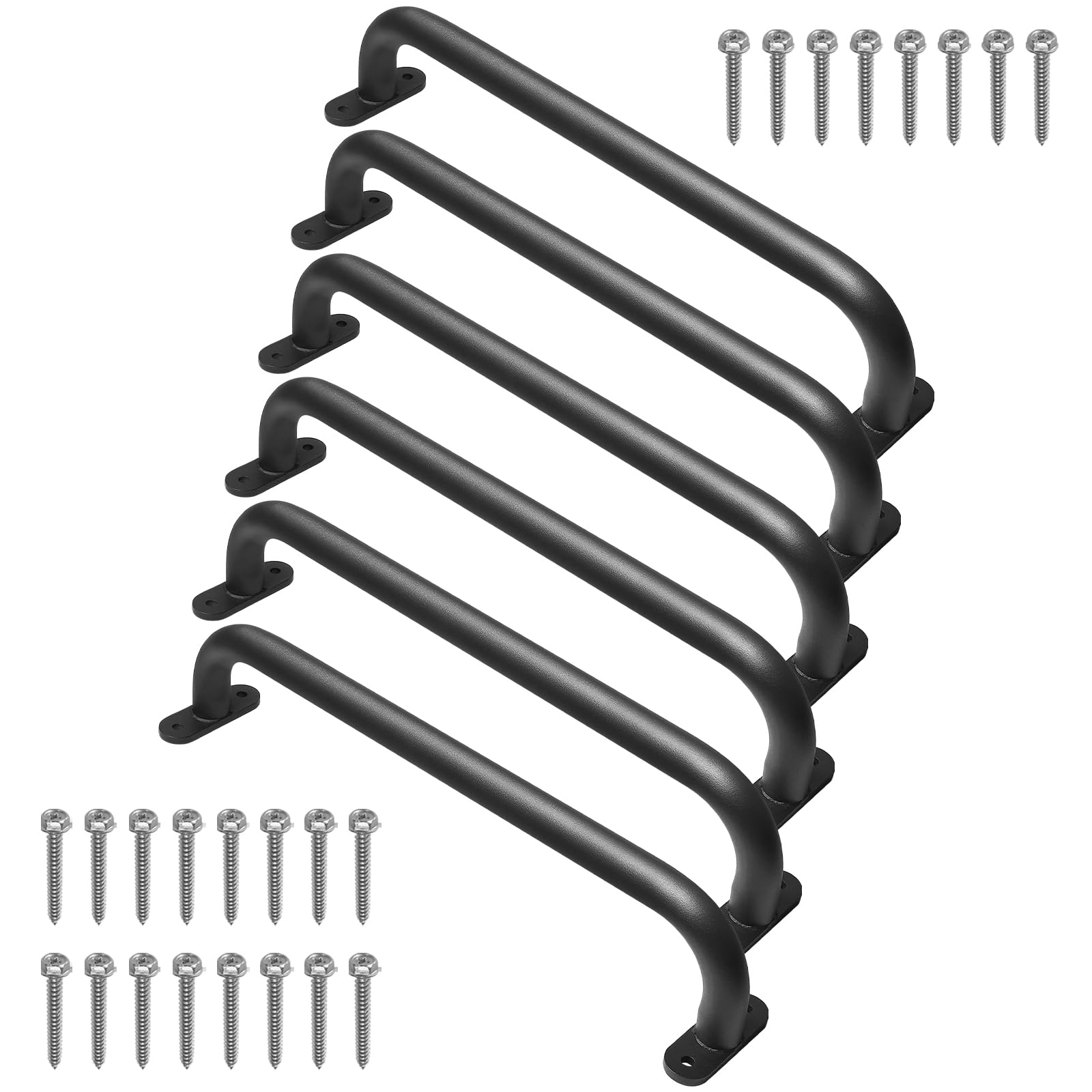 Photo 1 of Purife 17 Inch Black Playground Accessories Handles Metal Pack of 6- Playset Handles, Swing Sets Attachment Grab Bars, Kids Hand Grips Monkey Bar for Playhouse, Treehouse, Jungle Gym