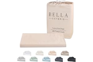 BC BELLA COTERIE Bella Coterie Luxury Bamboo Viscose Queen Size Flat Sheet | 100% Organically Grown Bamboo Viscose | Ultra Soft | Cooling for Hot Sleepers [Champagne]