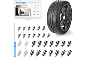 Morcheiong 120 Pcs Tire Repair Rubber Nail Kit Self-Tapping Tire Repair Screws Suitable for Motorcycles Trucks Cars Other Vac
