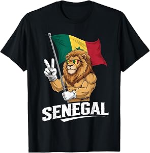 Senegal Roots Lion Senegalese Flag T-Shirt