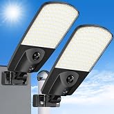 Adewalk Solar Lights Outdoor, Waterproof Street Lights for Yard, 2 Pack | 0 Electricity Solar Lights, 6000LM Super Bright Outdoor Solar Lights, Motion Sensor Solar Outdoor Lights,365 Days Warranty