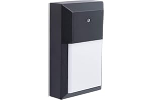 CORAMDEO Commercial Residential Outdoor Wall Pack Light, Dusk to Dawn Photocell, Wet Location, Built in LED Color Select Switch for 3K / 4K / 5K, 1250 Lumens, Black Cast Aluminum with White PC Lens
