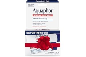 Aquaphor Healing Ointment Advanced Therapy Skin Protectant, Dry Skin Body Moisturizer, Holiday Gifts for Self Care, 0.35 Oz Tube, Pack of 2