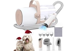 FIXR Dog Grooming Vacuum, Pet Grooming Kit with Dog Clippers, 2.5L Dust Cup 11000Pa Dogs Vacuum for Shedding Grooming, 5 Grooming Tools Home Cleaning in 1, Low Noise Pet Grooming Vacuum for Dogs, PG50