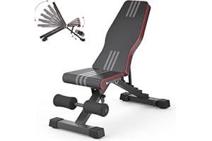 OUNUO Adjustable/Foldable Weight Bench, 660LBS Home Gym Workout Bench Lifting Sit-up Exercise Bench for Bench Press