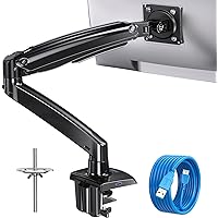 ​HUANUO 49-Inch Heavy Duty Monitor Arm for Ultrawide/Curved Screens, Full Motion Adjustable Monitor Mount with Aircraft-Grade