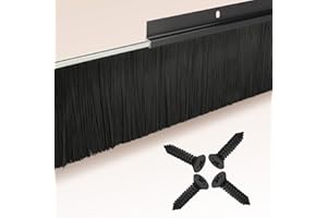 4-Pack Garage Door Brush Seal – CEPIA Black Bottom Sweep – Roll-Up Door Stripping, 2.80" Wide x 39.3" Long, Aluminum Alloy Base, Ideal for Exterior Doors and Industrial Use (157.5 in / 400 cm)