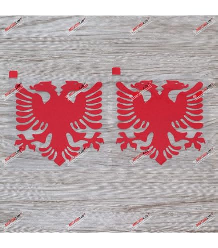 Adesivo Adesivo Bandiera Albanese Con Aquila - Bumper Sticker 127x127mm - Per Auto, Moto, Superfici Lisce - Resistente UV E Acqua