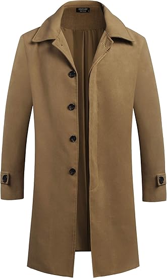 Amazon Coofandy メンズ ウールトレンチコート シングルブレストロングジャケット 冬用オーバーコート Us サイズ Xx Large コート ジャケット 通販