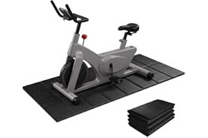 STEPWAVER Bike Mat Compatible with Peloton Bike Treadmill Mat Non-Slip Shock Absorbing Gym Floor Mat to Protect Hardwood & Carpets, Mat for Exercise Bike,Exercise Equipment Indoor Cycles (63"x30")