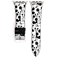Cute Cartoon Leather Band Lovely Style Replacement Strap Wristband Compatible with Apple Watch 42mm 44mm 45mm Series 8 7 6 5 4 3 2 1 SE/49mm Ultra - White/Black