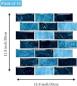 HPNIUB 2D Peel and Stick Wall Tiles 30x30cm 10 Sheets Moroccan Mosaic Backsplash view 6