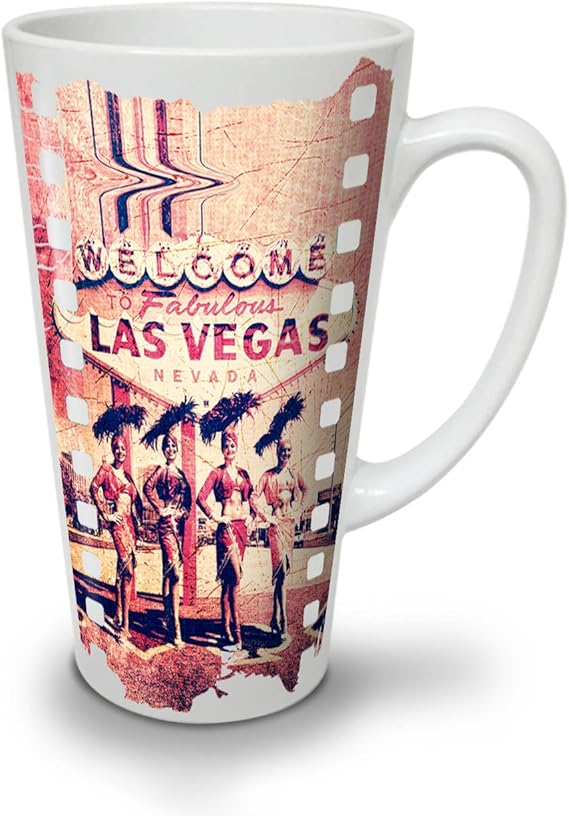 To Las Vegas Latte Mug, Nevada Coffee Cup Comfortable Handle, Two Side