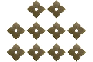 uxcell 10pcs Cabinet Knob Backplate, 1.69 Inch Leaf Shape Brass Backplate Washers Classical Furniture Decoration Gasket for C