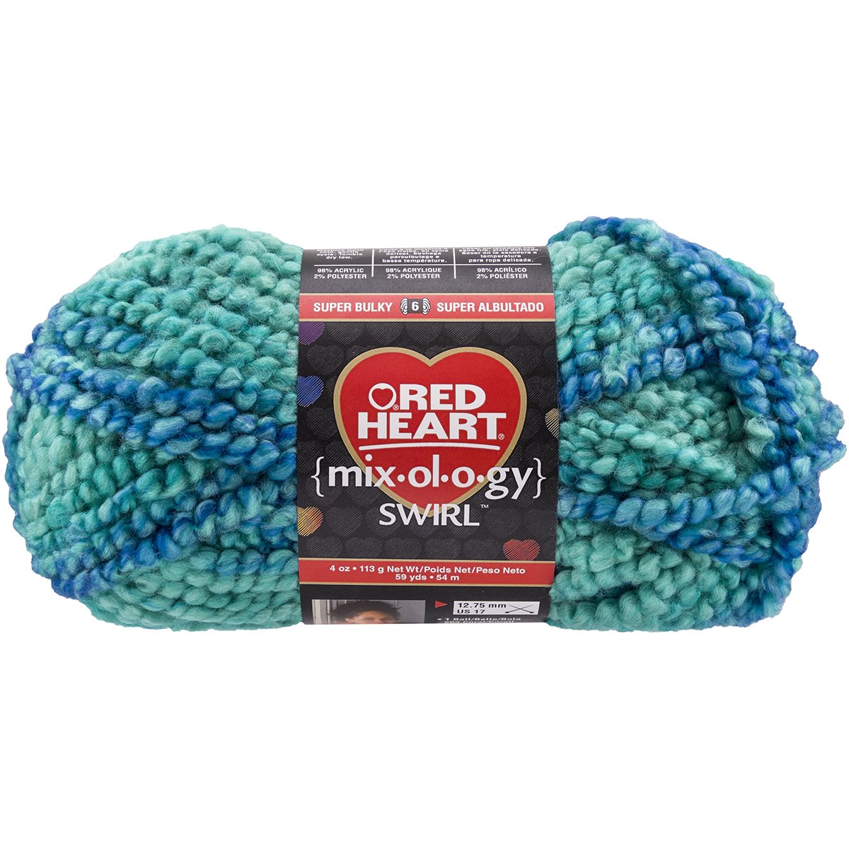 Coats Yarn Red Heart Mixology Swirl Yarn-Calypso, Other, Multicoloured, 13.43 x 24.86 x 12.16 cm