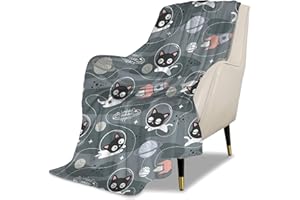 UGTEWXU Kids Cute Cats Astronauts Cartoon Print Throw Blanket for Boys and Girls 60"X50" Blanket with Cats on It Suitable for All Season