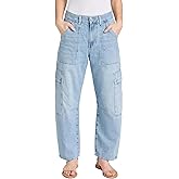 Kedera High Waisted Barrel Cargo Jeans for Women 2025 Wide Leg Denim Pants Baggy Boyfriend Jeans with 6 Pockets