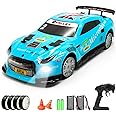 RACENT RC Drift Car - 1:14 Scale 4WD 15MPH Fasr Remote Control Toy for Boys Kids Adults with Drifting & Racing Tires, 2 Rechargeable Batteries (Blue)