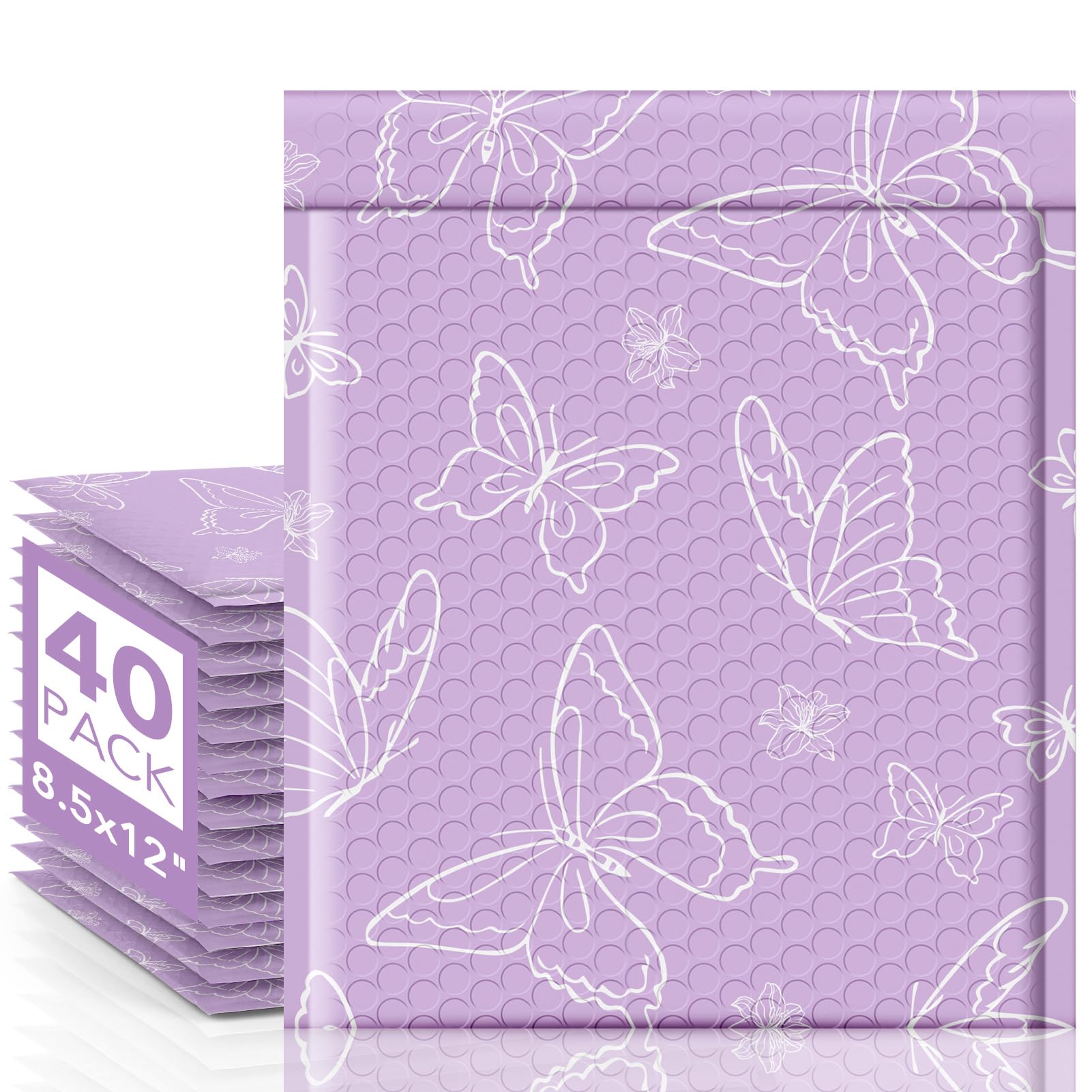 Photo 1 of Metronic Bubble Mailers 8.5x12" 40 Pack Usable Size 8.5x11,Waterproof Mailing Padded Envelopes for Small Business,Cushioning Bubble Wrap Mailer Bags,Shipping Envelopes for Gift,Small Items Butterfly