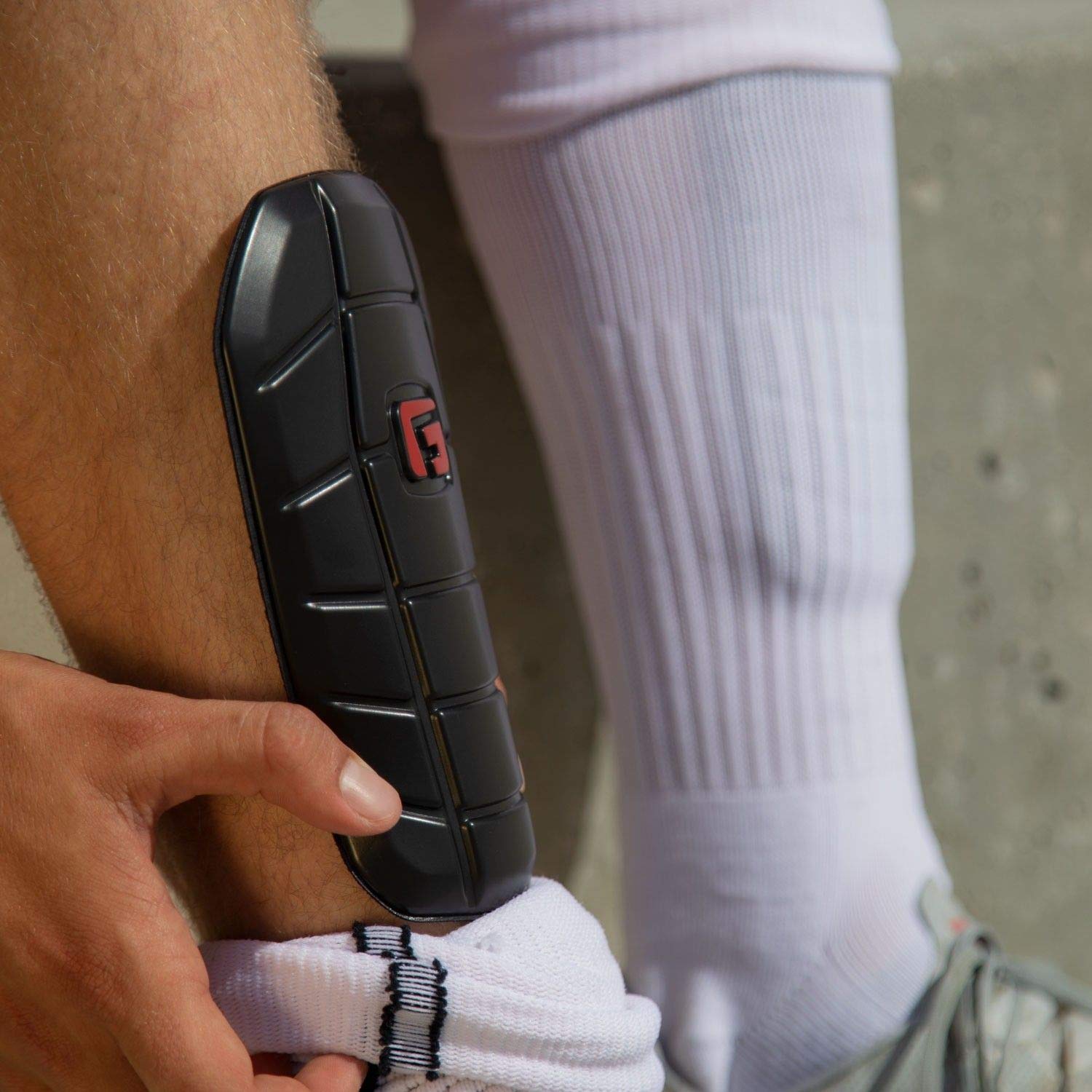 G-Form Pro-S Blade Shin Guard for Football Shin Pads, Kickboxing, Hockey Providing High Impact Protection and Enhance Flexibility - Black - XL