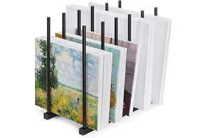 ikkle Art Storage Rack Painting Canvas Storage Rack, Metal Drawing Storage Rack for Canvas Frame Drawing Board (Black)